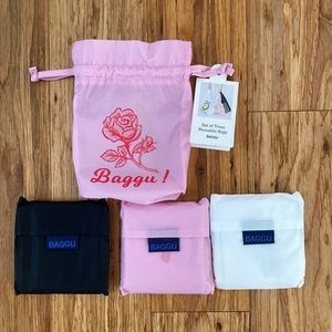 NWT BAGGU reusable recycled nylon shopping bags. Set of 3